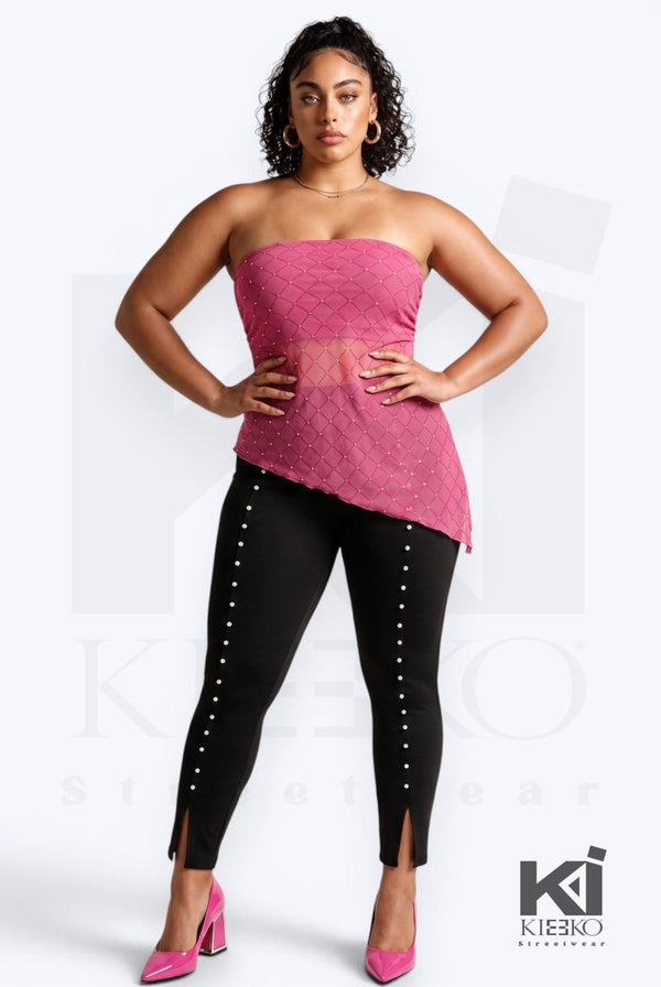 Walk It Out Strapless Symmetric Hem Tube Top - KIOKO
