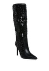 Sitarah Sequin Embellished Stiletto Long Boots - KIOKO