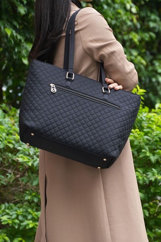 Aki Solid Quilted Cotton Tote Bag - KIOKO