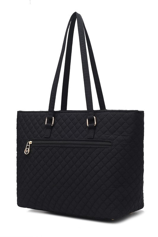 Aki Solid Quilted Cotton Tote Bag - KIOKO