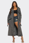 All The Drama Denim Trench Coat - KIOKO