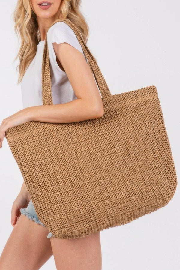All The Vibes Crochet Straw Tote - KIOKO