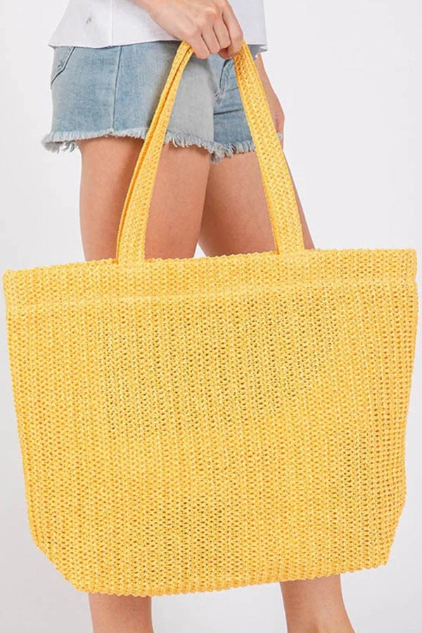 All The Vibes Crochet Straw Tote - KIOKO