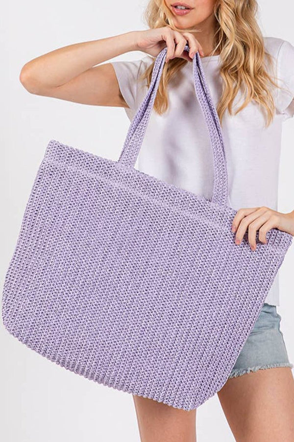 All The Vibes Crochet Straw Tote - KIOKO