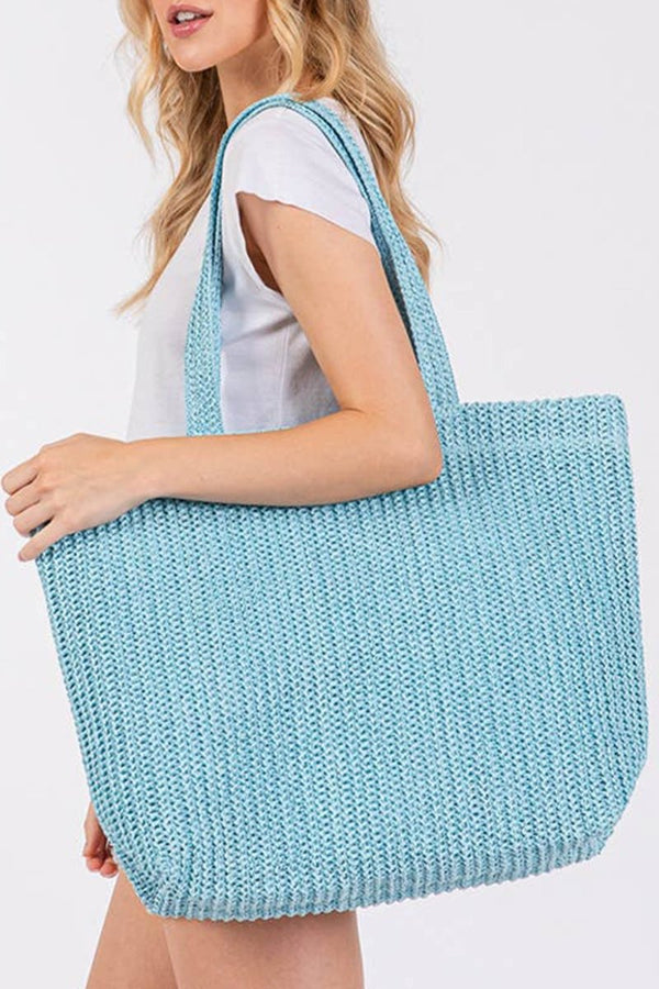 All The Vibes Crochet Straw Tote - KIOKO