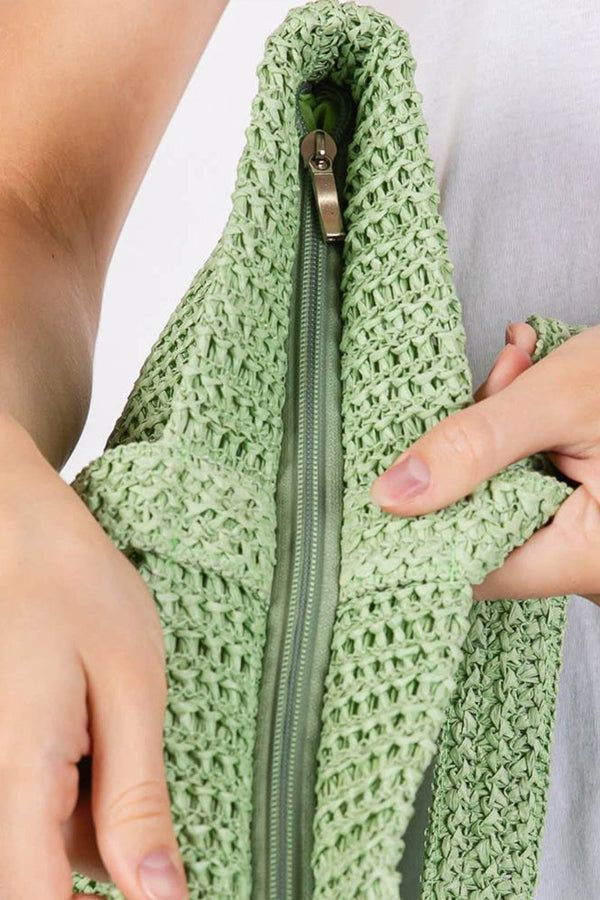 All The Vibes Crochet Straw Tote - KIOKO