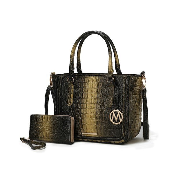 Aphelia Croc - Embossed Handbag Set - KIOKO