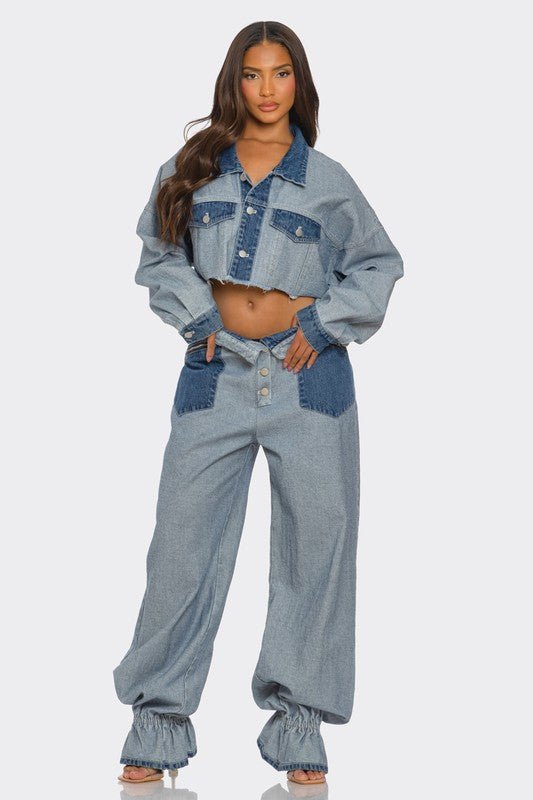 Bagged Not Bragged Denim Set - KIOKO