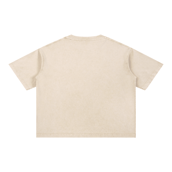 Throwback Mineral Wash Boxy Cotton T-Shirt - KIOKO