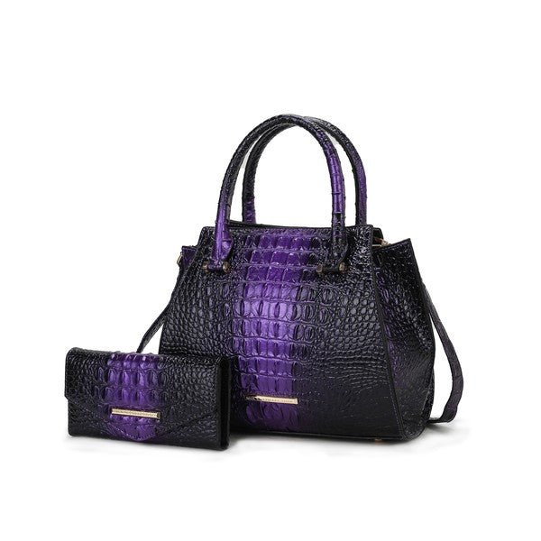 Bently Croc - Embossed Tote & Wallet Set - KIOKO