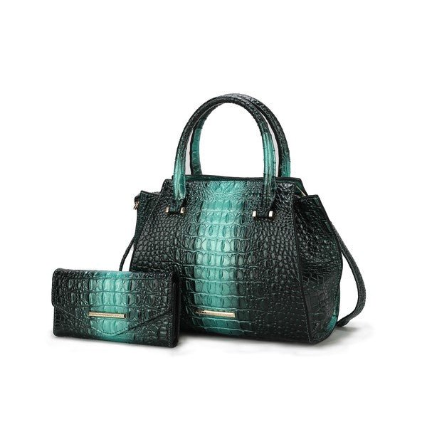 Bently Croc - Embossed Tote & Wallet Set - KIOKO