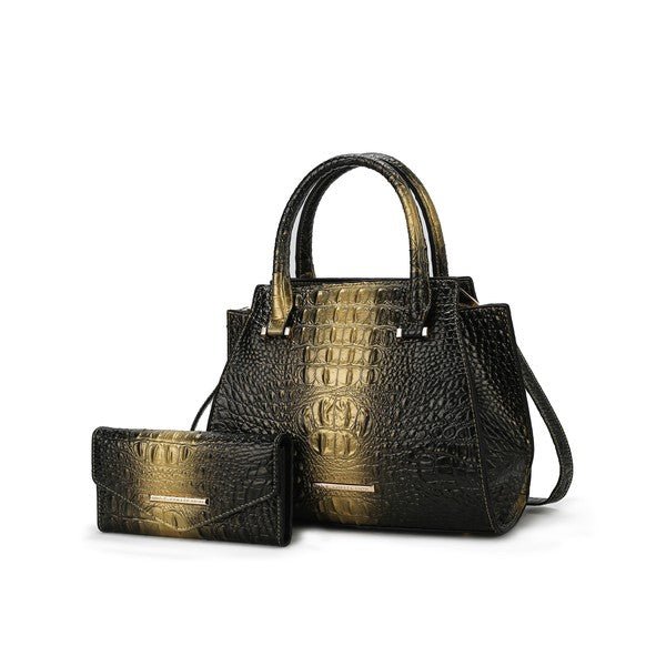 Bently Croc - Embossed Tote & Wallet Set - KIOKO