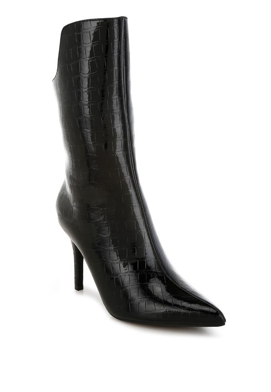 Bey's Favorite Croco Mid - Calf Boots - KIOKO