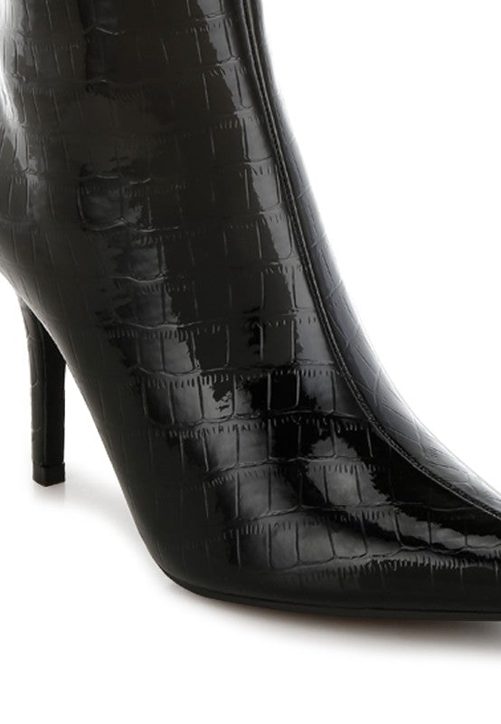 Bey's Favorite Croco Mid - Calf Boots - KIOKO