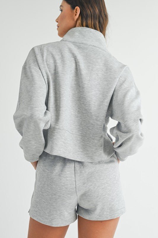 Blank Slate Sweatshirt Shorts Set - KIOKO