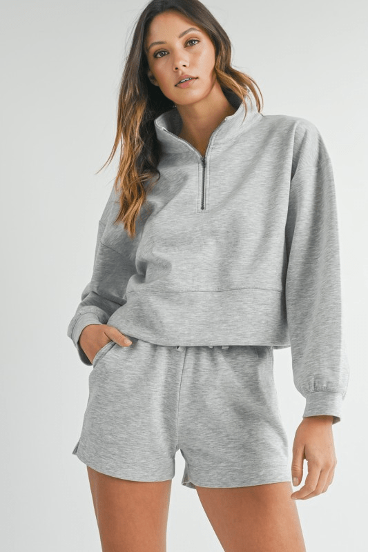 Blank Slate Sweatshirt Shorts Set - KIOKO