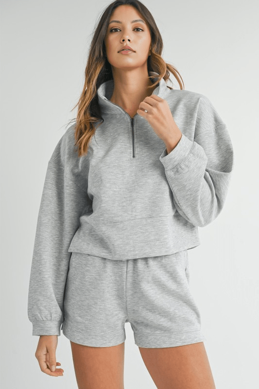 Blank Slate Sweatshirt Shorts Set - KIOKO