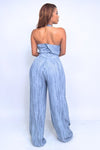 Blue Monroe Skyline Halter Jumpsuit - KIOKO