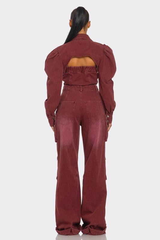 Bordeaux Edge Jumpsuit - KIOKO