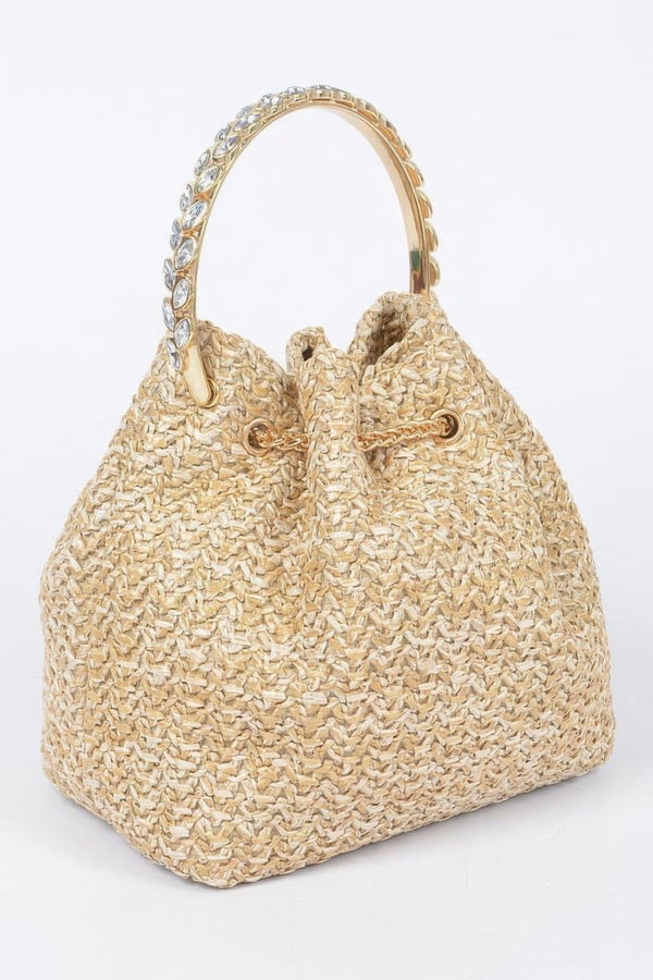 Bronzyn Straw Bucket Handbag - KIOKO