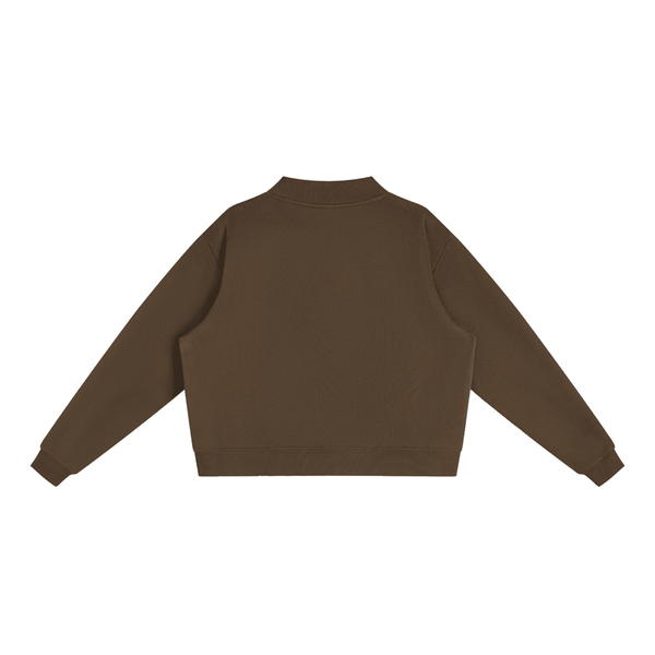 Essential Fleece Mock-Neck Crew Sweatshirt - KIOKO