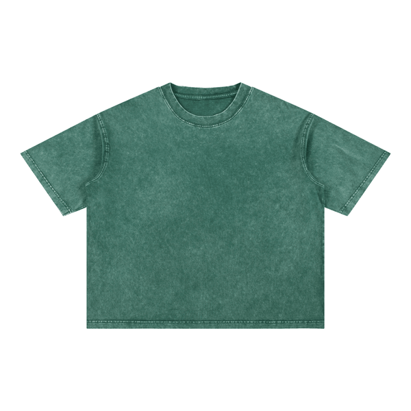 Throwback Mineral Wash Boxy Cotton T-Shirt - KIOKO