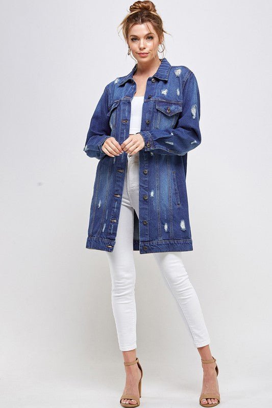 California Classic Long Denim Jacket - KIOKO