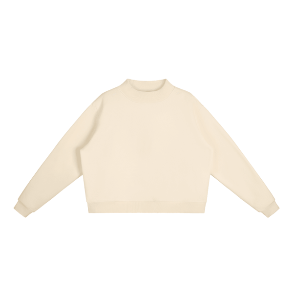 Essential Fleece Mock-Neck Crew Sweatshirt - KIOKO