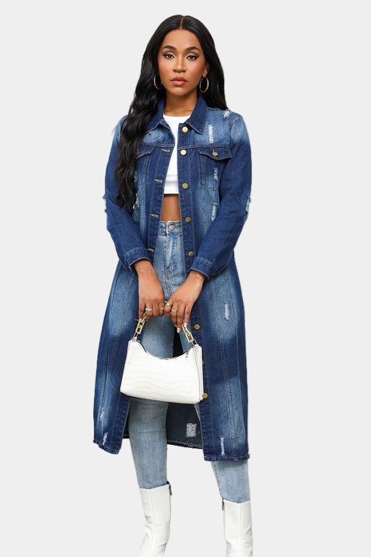 Charmed Angel Denim Trench - KIOKO