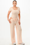 Chylla Ribbed Pants Set - KIOKO