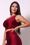 Cold Shoulder Bustier Crop Top - KIOKO