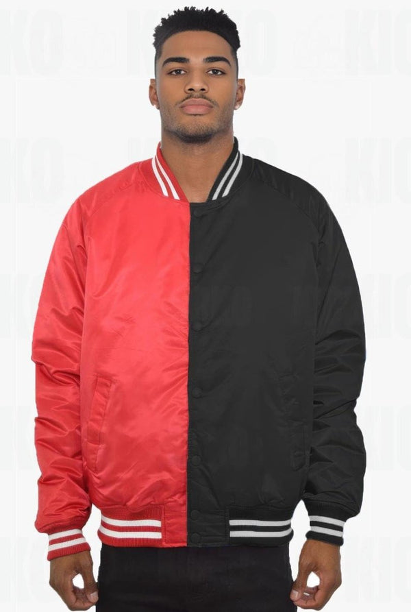 Color Block Two Tone Varsity Jacket - KIOKO