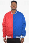 Color Block Two Tone Varsity Jacket - KIOKO