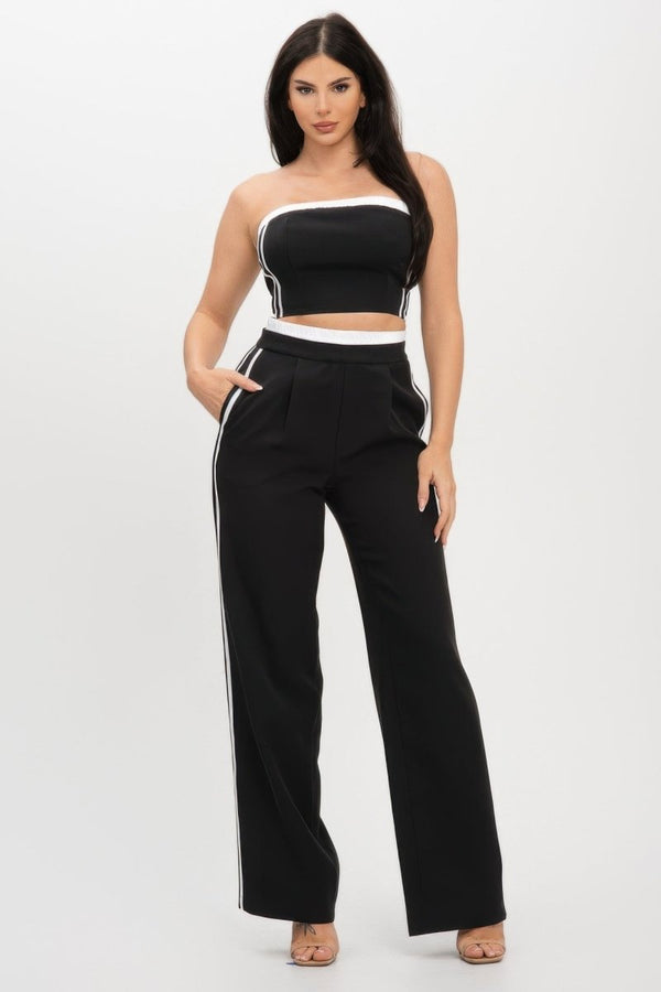 Cool Confidence Contrast Pants Set - KIOKO