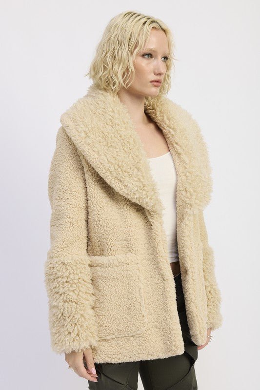 Cruelle Fur Trimmed Fleece Jacket - KIOKO