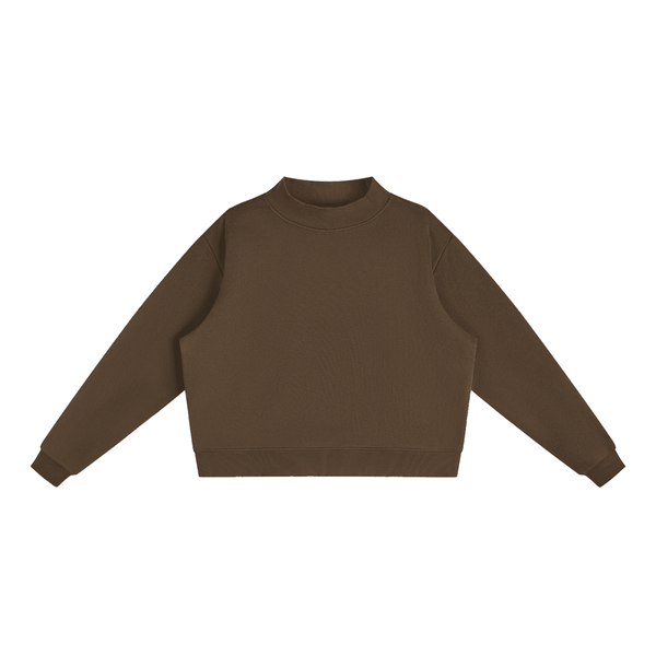Essential Fleece Mock-Neck Crew Sweatshirt - KIOKO