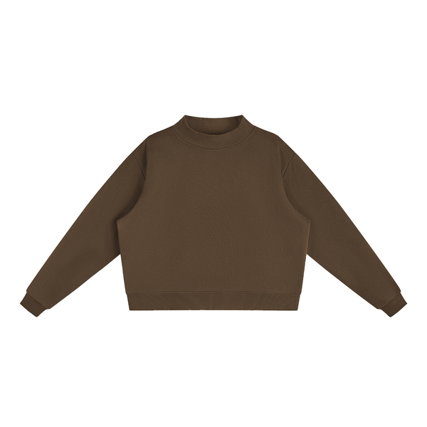 Essential Fleece Mock-Neck Crew Sweatshirt