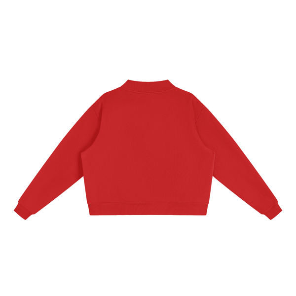 Essential Fleece Mock-Neck Crew Sweatshirt - KIOKO