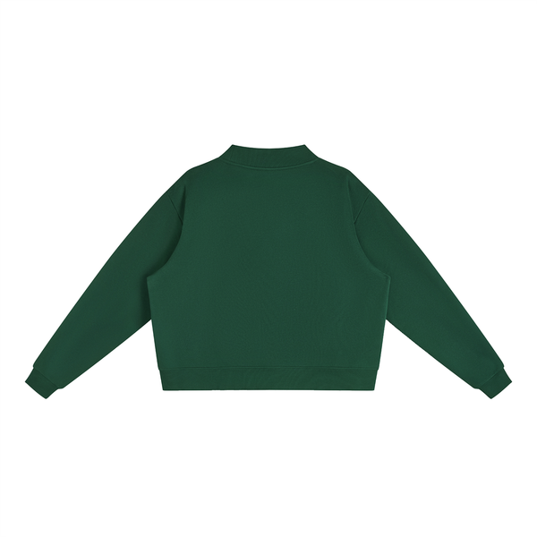 Essential Fleece Mock-Neck Crew Sweatshirt