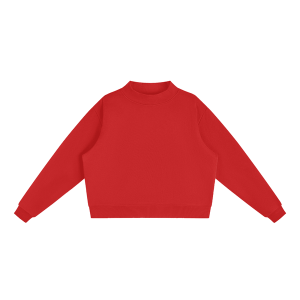 Essential Fleece Mock-Neck Crew Sweatshirt - KIOKO