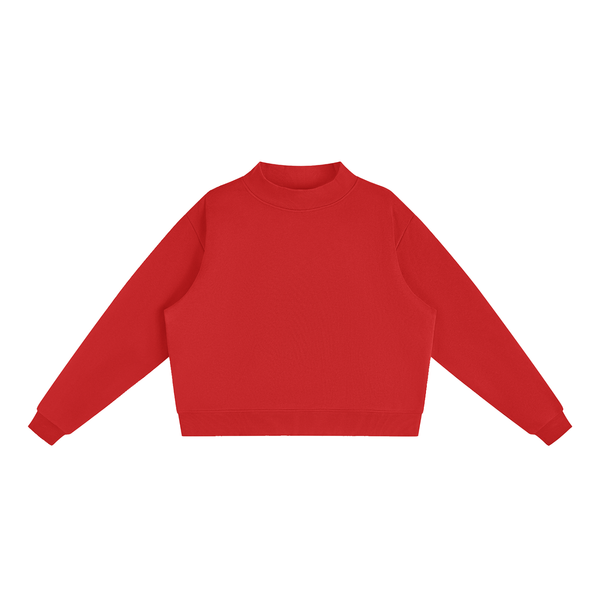 Essential Fleece Mock-Neck Crew Sweatshirt