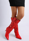 Sitarah Sequin Embellished Stiletto Long Boots - KIOKO