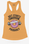 Diet Starts Tomorrow Racerback Tank - KIOKO