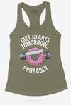 Diet Starts Tomorrow Racerback Tank - KIOKO