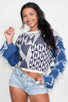 Dope & Dangerous Knit Denim Contrast Top - KIOKO