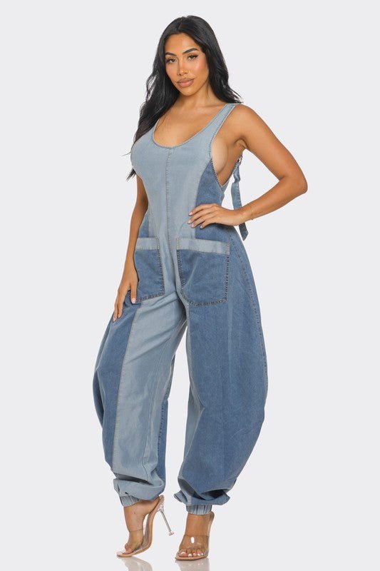 Double Up Denim Harlem Jumpsuit - KIOKO