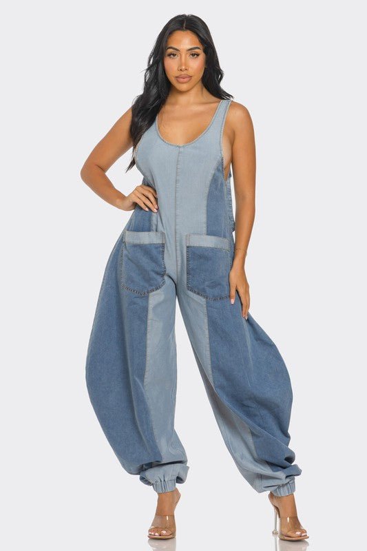 Double Up Denim Harlem Jumpsuit - KIOKO