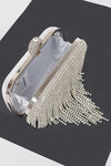 Drape Vision Fringe Rhinestone Clutch - KIOKO