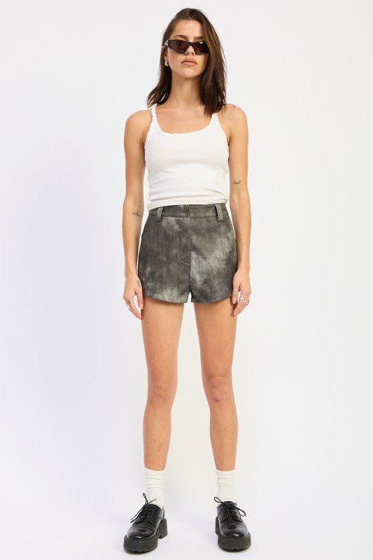 Drenched In Edge Leather Shorts - KIOKO