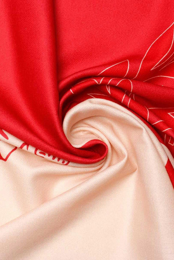 DST Sorority Luxe Red & Cream Designer Shawl - KIOKO